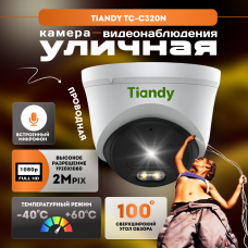 IP видеокамера купольная с ИК подсветкой и микрофоном Tiandy TC-C320N IP видеокамера купольная с ИК подсветкой и микрофоном Tiandy TC-C320N